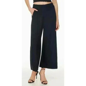 Aritzia Wilfred Faun Cropped Black Wide Leg Pants Tie At Waist Women’s Size XXS